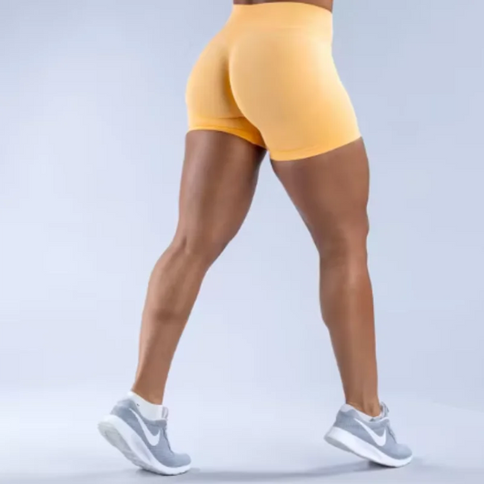 3-Waist Pleated Yoga Shorts – Low Rise, Seamless Fit, 1-Piece Design